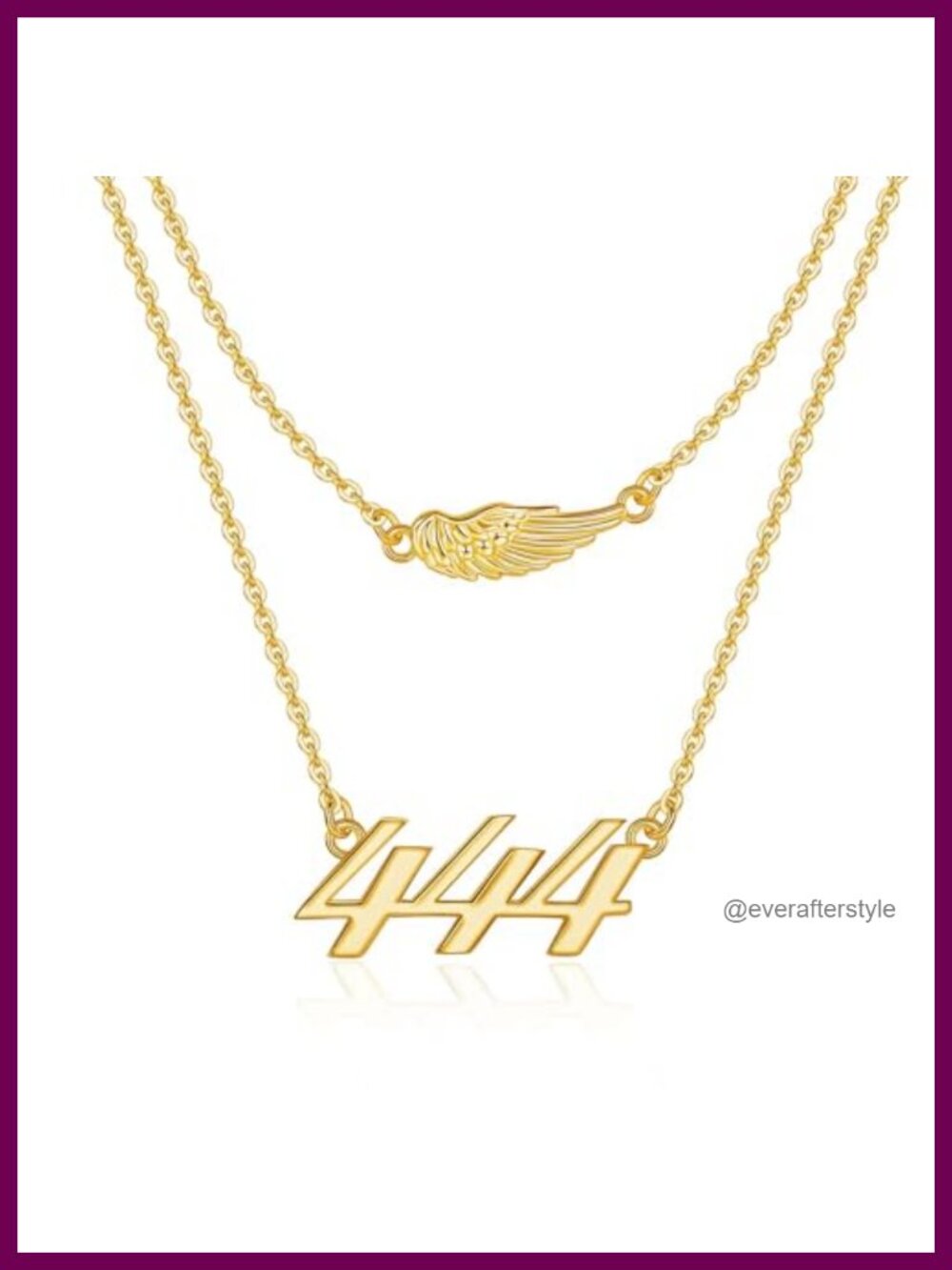 444 Angel Number Necklace 925 Sterling Silver Gold Plated Pendant Choker